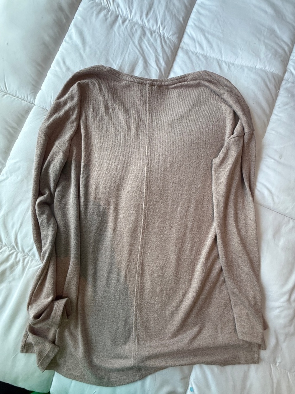 Banana Republic Soft Luxe Knit Tunic Sweater | Taupe Oatmeal Heather | Medium - Picture 2 of 8